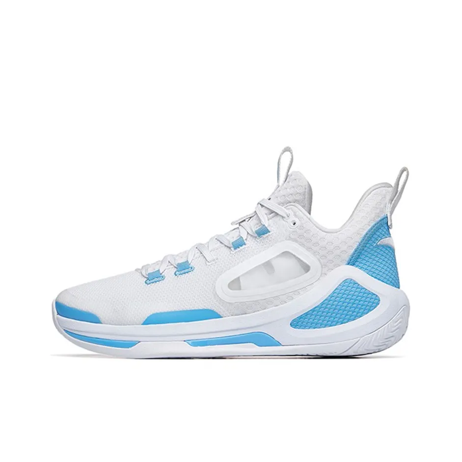 ANTA Alien 3 Basketball Shoes Men's Mid Top ANTA White/Light Purple Blue