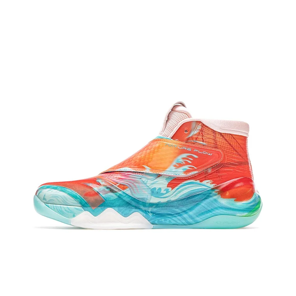 Anta KT6 'Koi Fish' Koi Fish Cushioned Slip Resistant High Top Basketball Shoes Men's Orange Blue