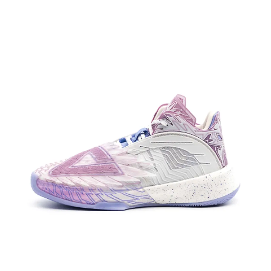 PEAK State Extremely Large Triangle 1.0 Basketball Shoes Men's Mid Top Baymax/Strawberry Purple