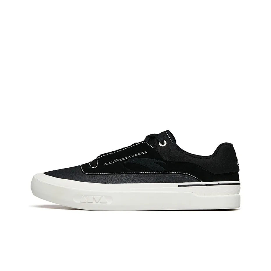 Anta Ao Li Low Top Skateboard Shoes Men's Black Leather Suede