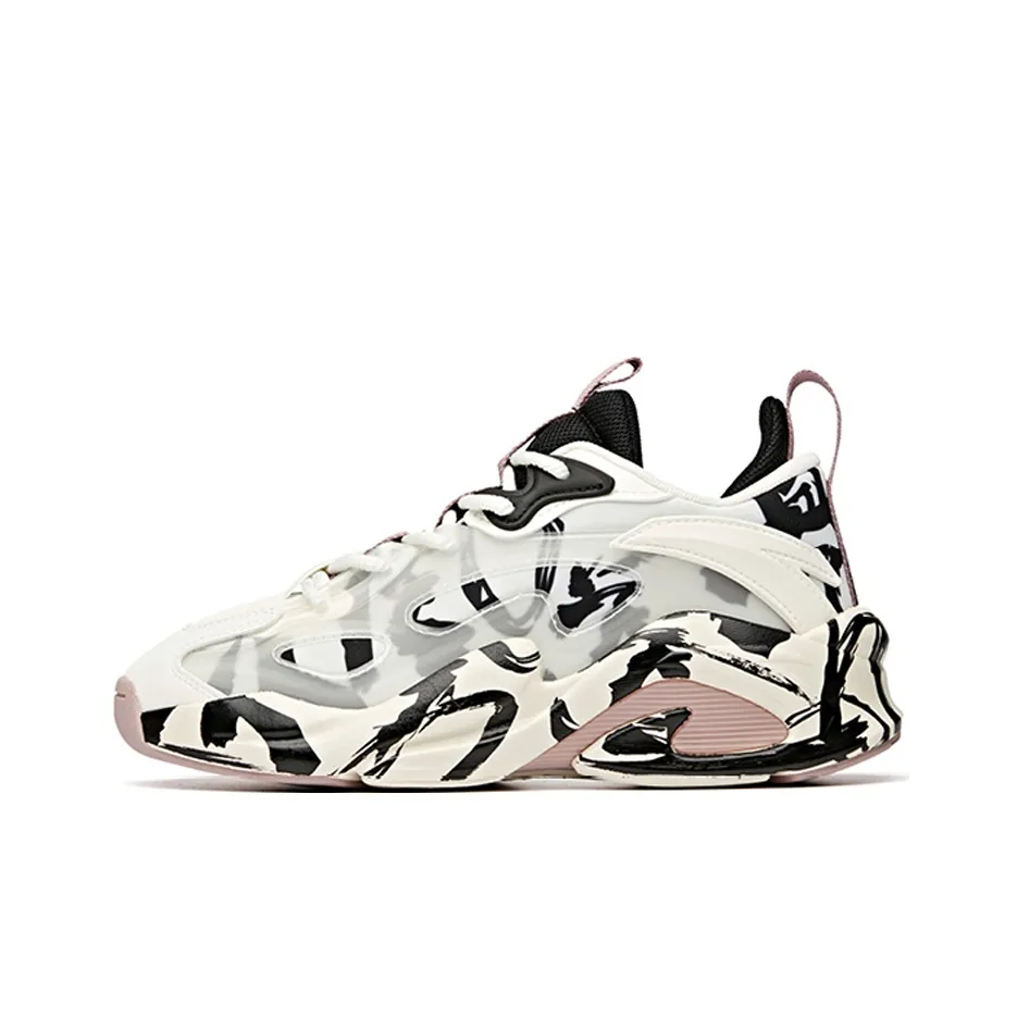 ANTA Bastard WEIFENG Life Collection Низкий Топ Толстая Подошва Кроссовки Женские Черный Белый