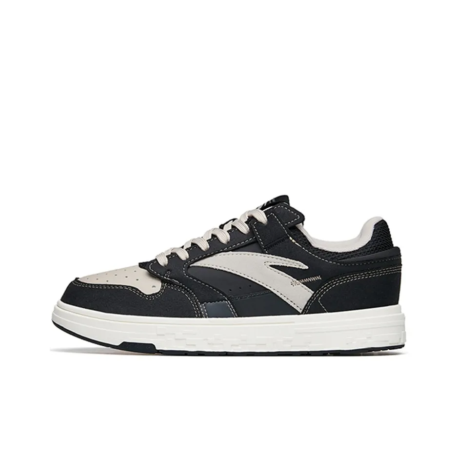 Anta Street Play Series Slip Resistant Cushioning Abrasion Resistant Low Top Skateboard Shoes Men's Black Gray Obsidian