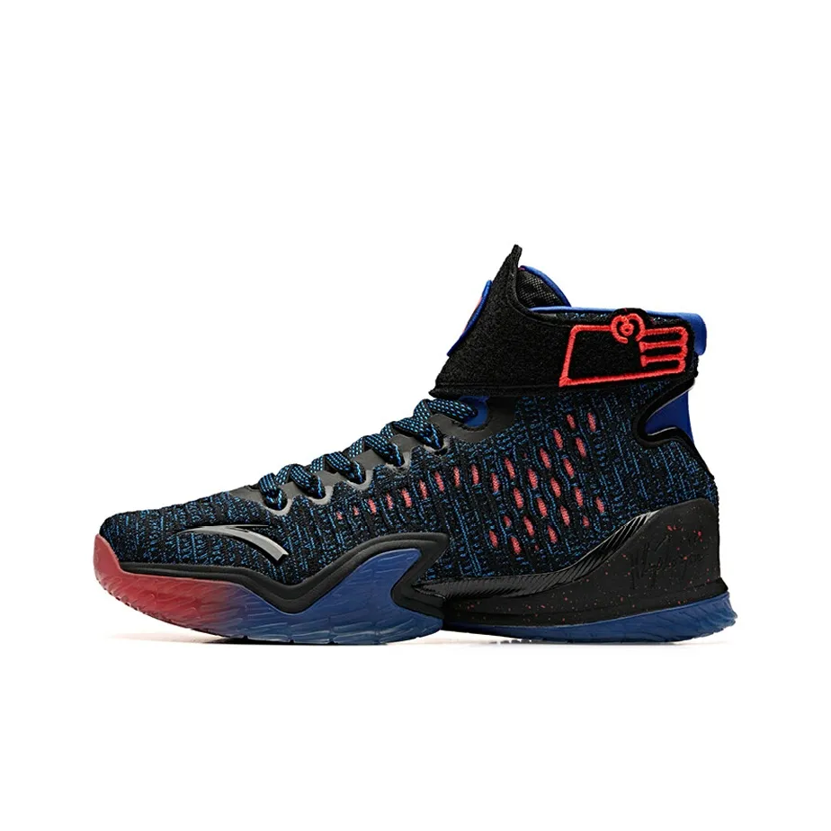 Anta KT3 Thompson, Three Point Rain Cushioning, Wear Resistant High Top Basketball Shoes Men's Black Blue Red