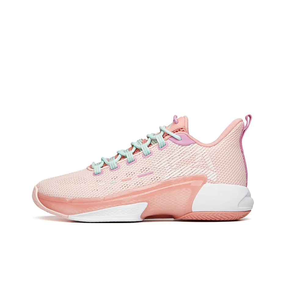 Anta Attack 3 Shock Absorbers With Slip Resistant And Abrasion Resistant Properties Low Top Basketball Shoes Men's Pink