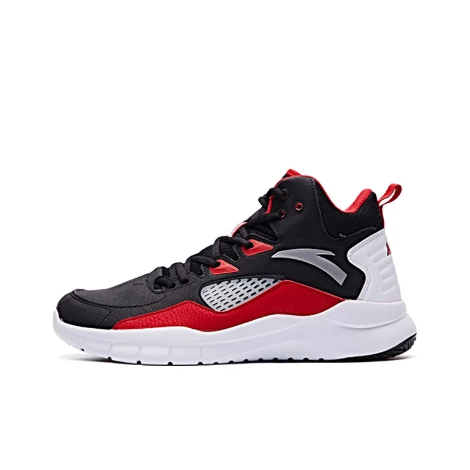 ANTA Star Trail 4 Basketball Shoes Men's Mid Top Black Red