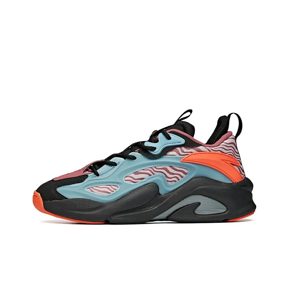 Anta Bastard Cushioning, Wear Resistant Low Top Chunky Sneakers Men's Red Blue Black