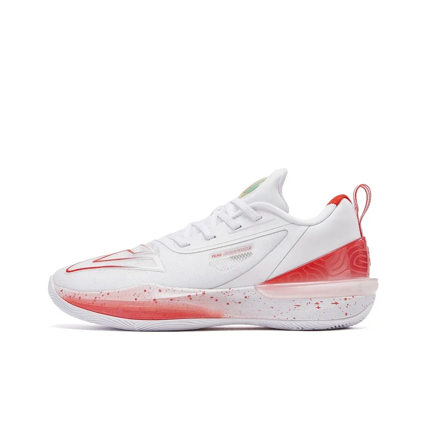 PEAK State Maximums Trigonometric 3.0 Cushioned Slip-Resistant Low-Top Basketball Shoes Men's White Red