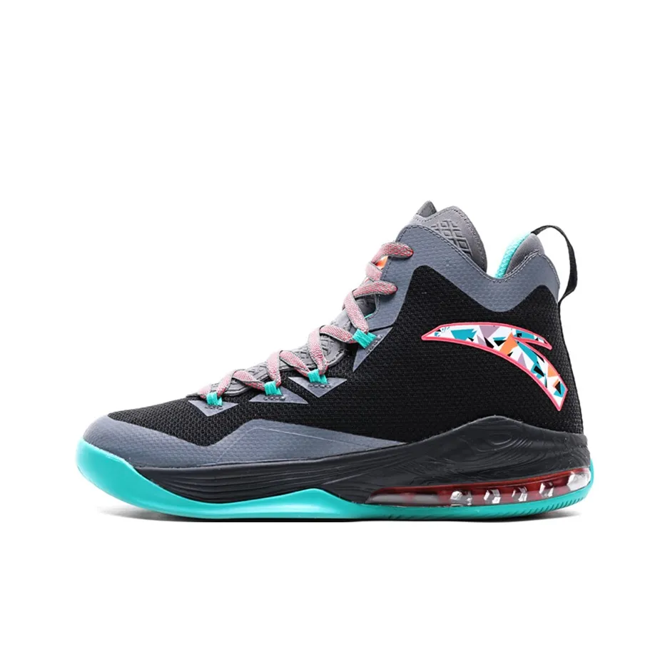 Anta The Shield 1 Cushioning Anti-Slip And Wear-Resistant High-Top Basketball Shoes Black Green