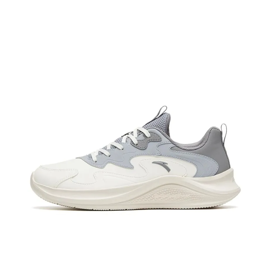Anta Walk Cushioning Low Top Casual Running Shoes Men's White Gray
