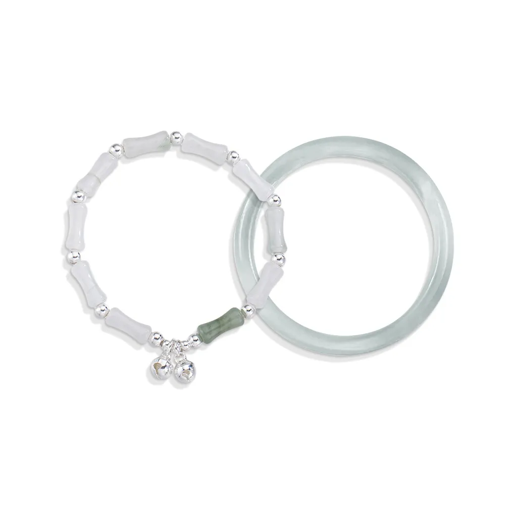 Inkopper Цветное стекло Нефритовые браслеты Унисекс