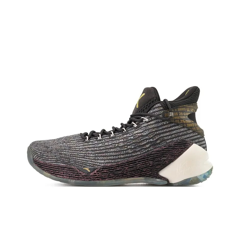 Anta KT4 Pro Thompson Cushioning Support Mid Top Performance Basketball Shoes Men's Black