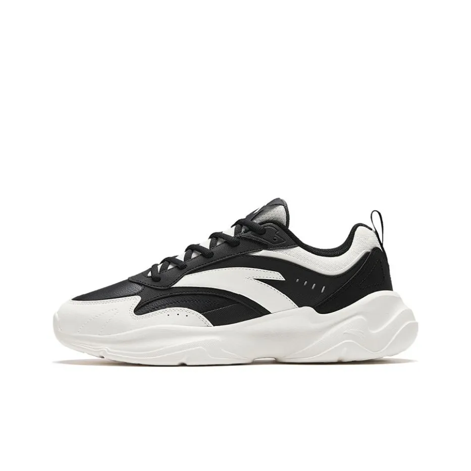 Anta Chaobai Gz Cushioning Anti Slip And Wear Resistant Low Top Casual Shoes Men's White Black