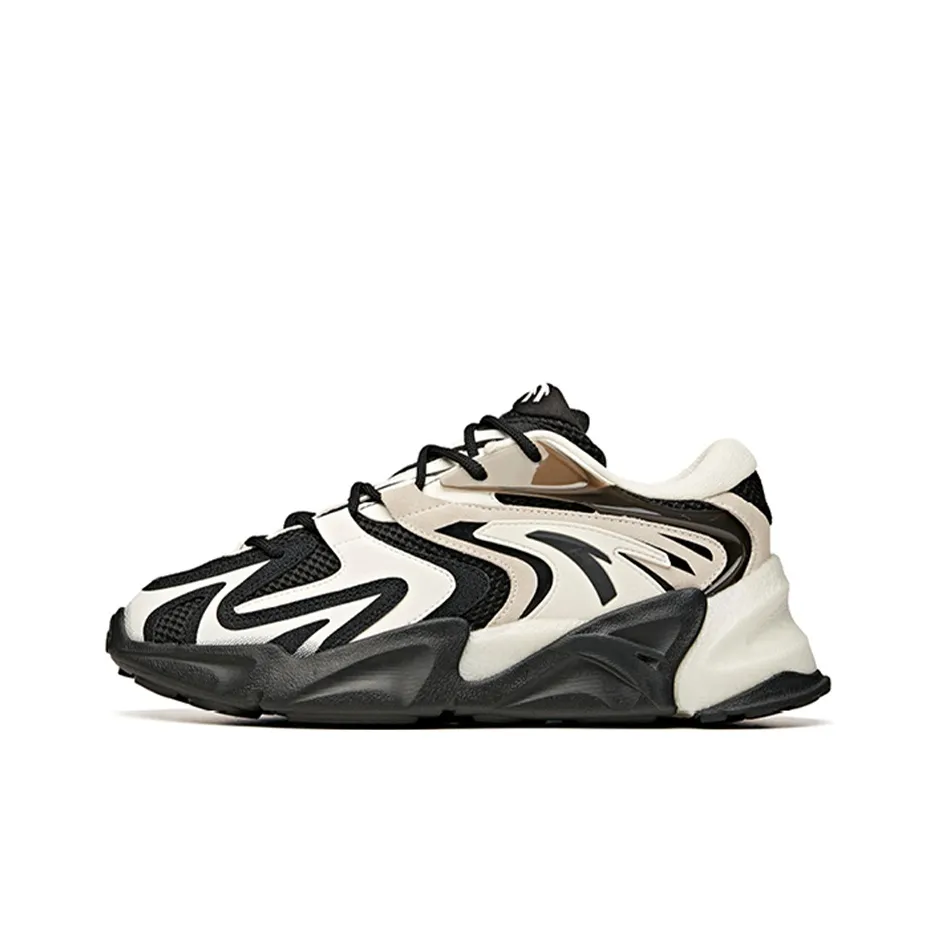 ANTA Pulse Life Collection устойчивые к истиранию дышащие низкий топ кроссовки с толстой подошвой черный белый