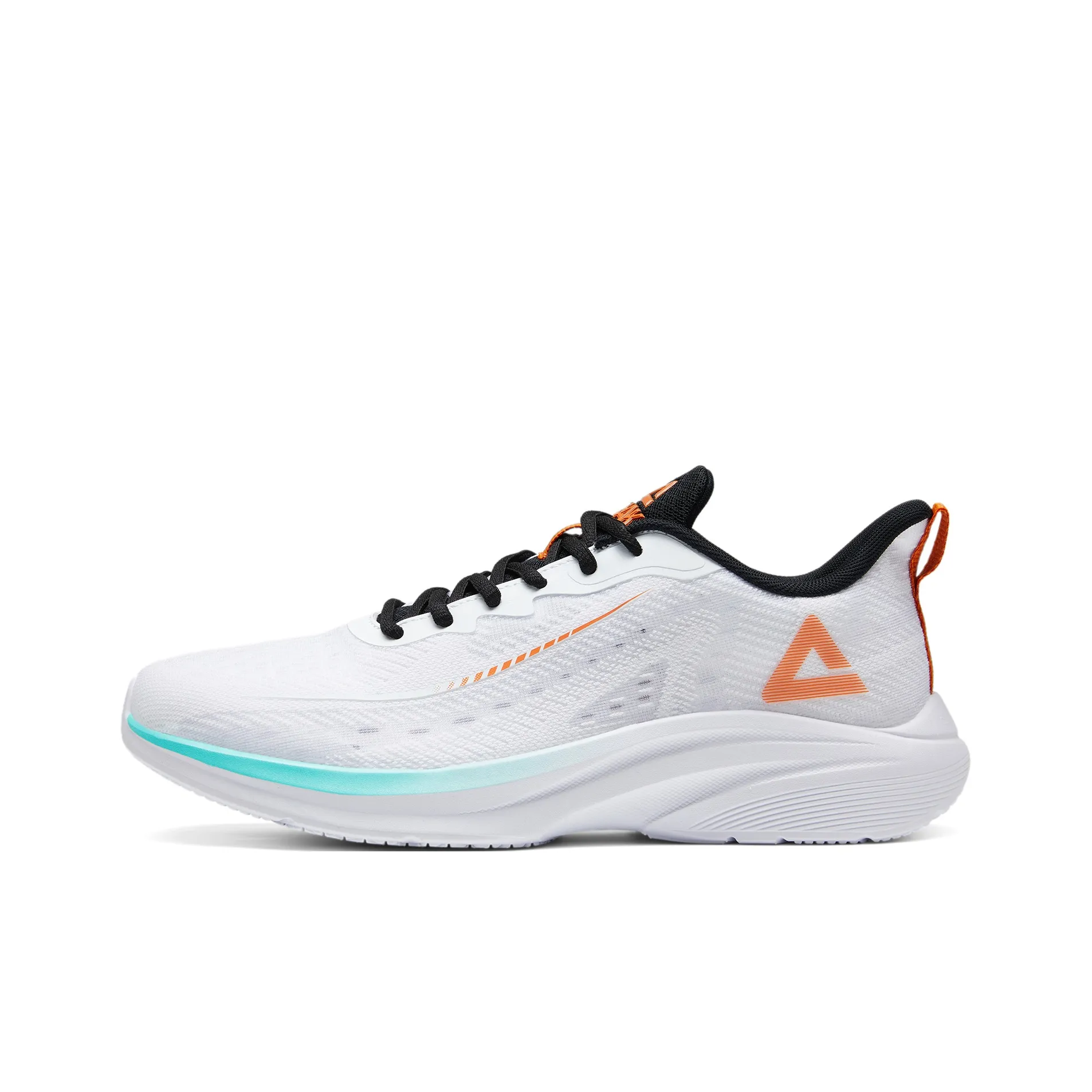 PEAK Qingyi Cushioning Wear-Resistant Coverage Rebound Lightweight Low-Top Running Shoes Men's White Green Orange