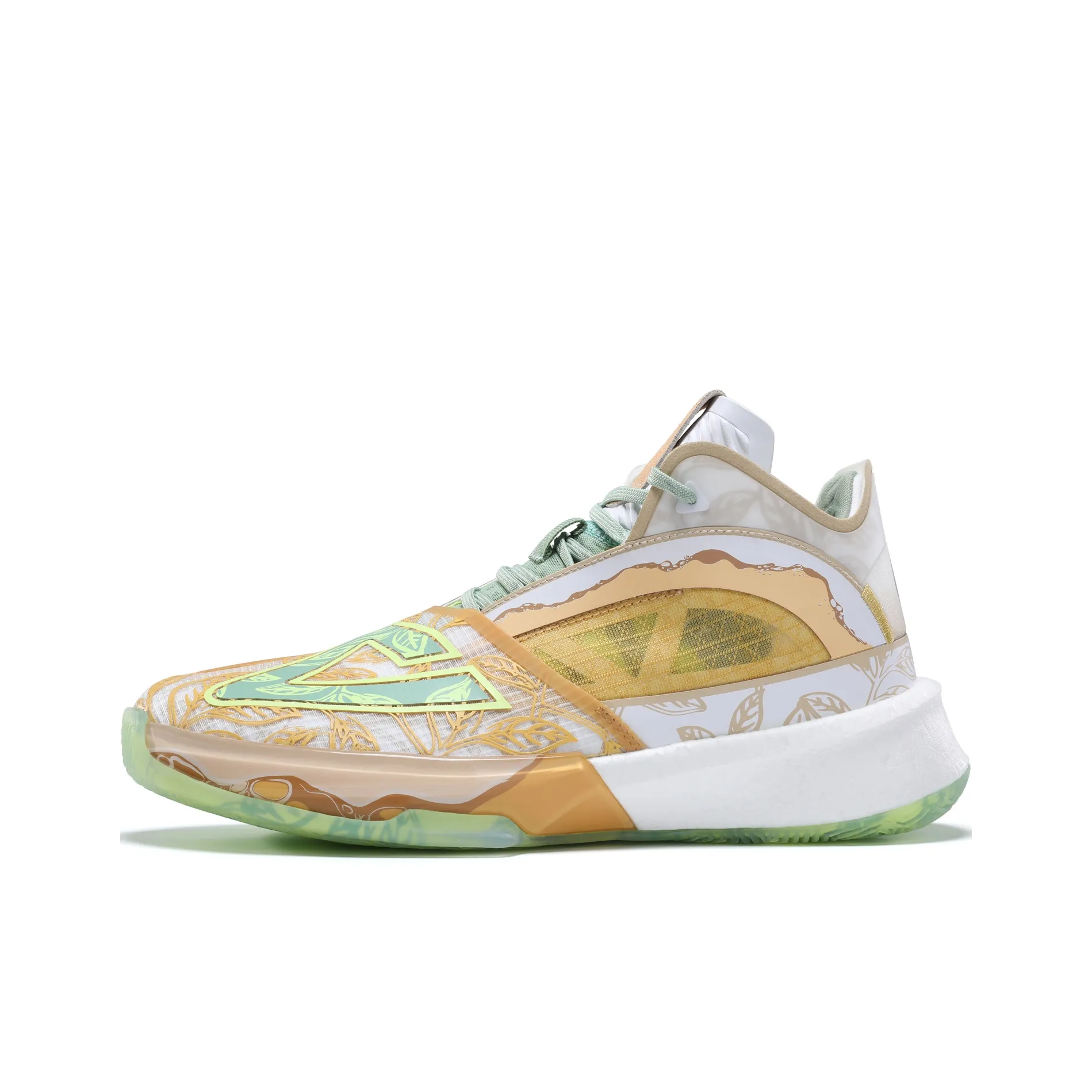 PEAK Surfing The Big Triangle 1.0 Basketball Shoes Men's High Top Yellow/White