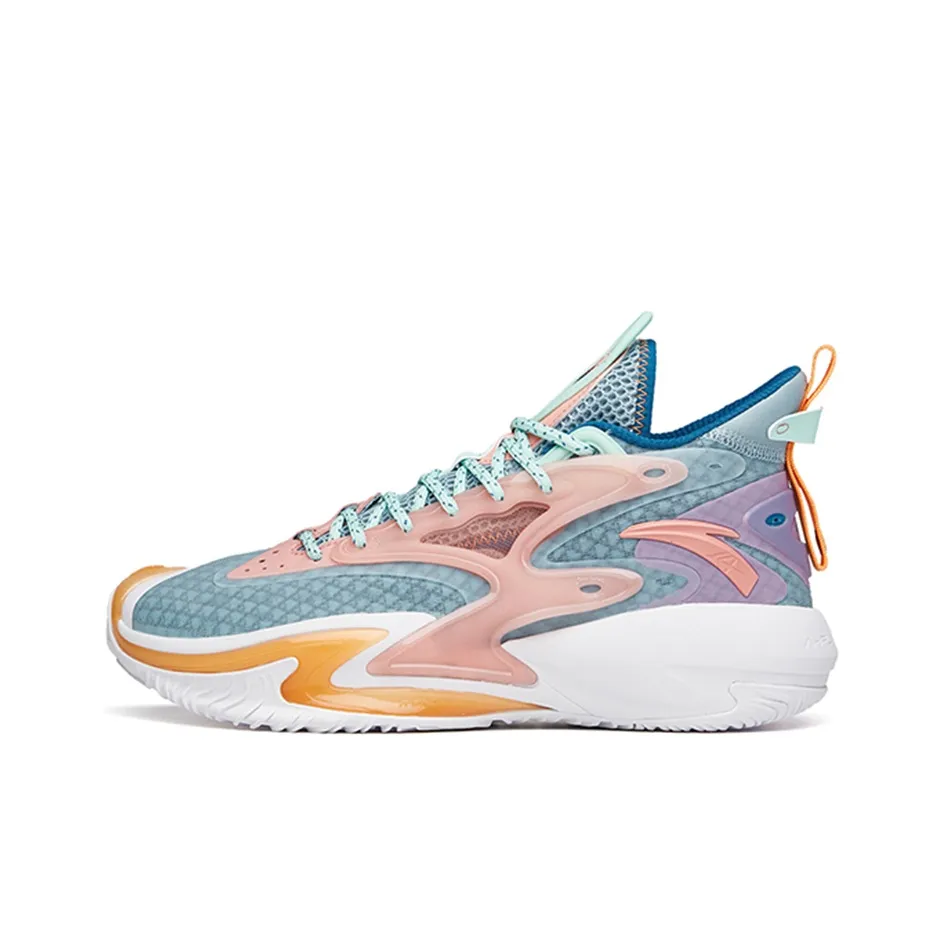 Anta Berserk 3 Cushioning Anti-Slip And Wear-Resistant High-Top Performance Basketball Shoes Pink Green