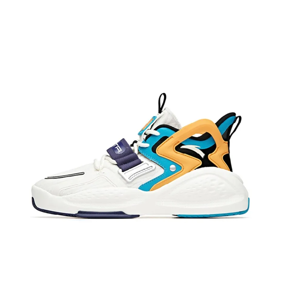 ANTA Bastard 2 Амортизирующие скейтбордические кроссовки с противоскользящим и износостойким верхом высокие мужские белые синие и оранжевые