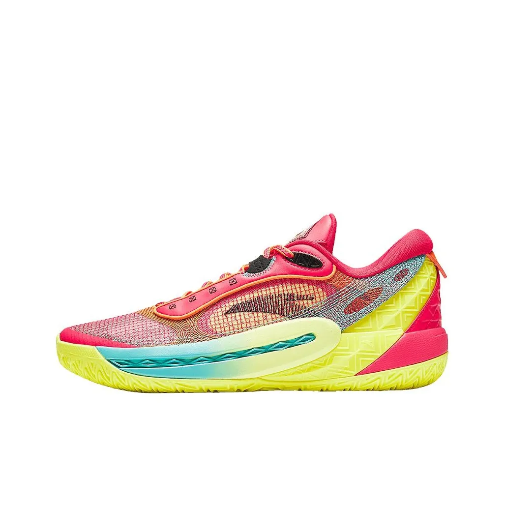 Anta Cushioned Slip Resistant Low Top Basketball Shoes Men's Red Yellow