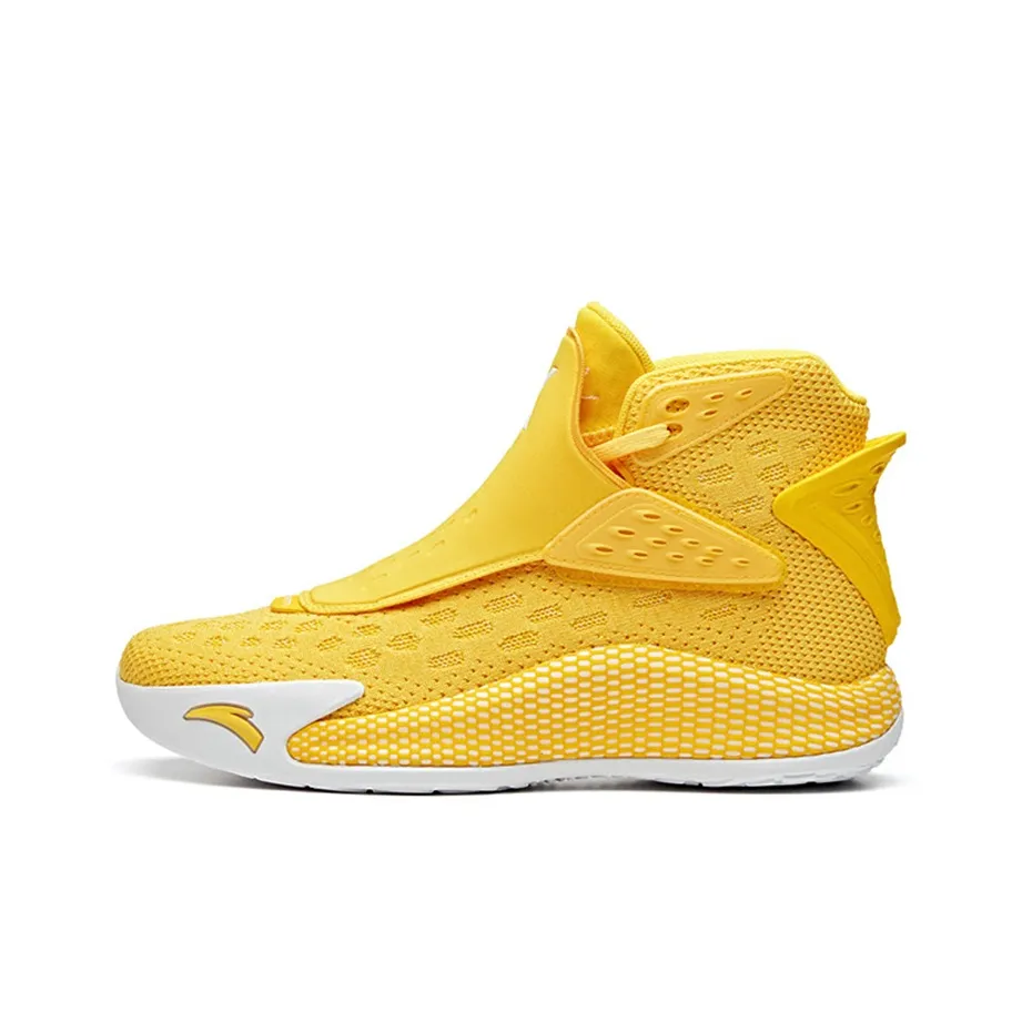 Anta KT5 Thompson Anti Slip Wear Resistant High Top Performance Basketball Shoes Men's National Flag Yellow
