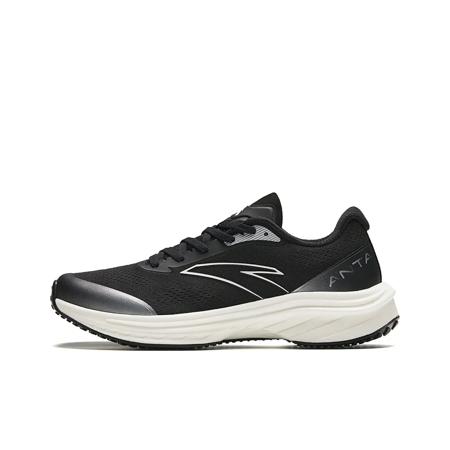 Anta Road Run Cushioning Wear Resistant Rebound Low Top Running Shoes Women's Black White