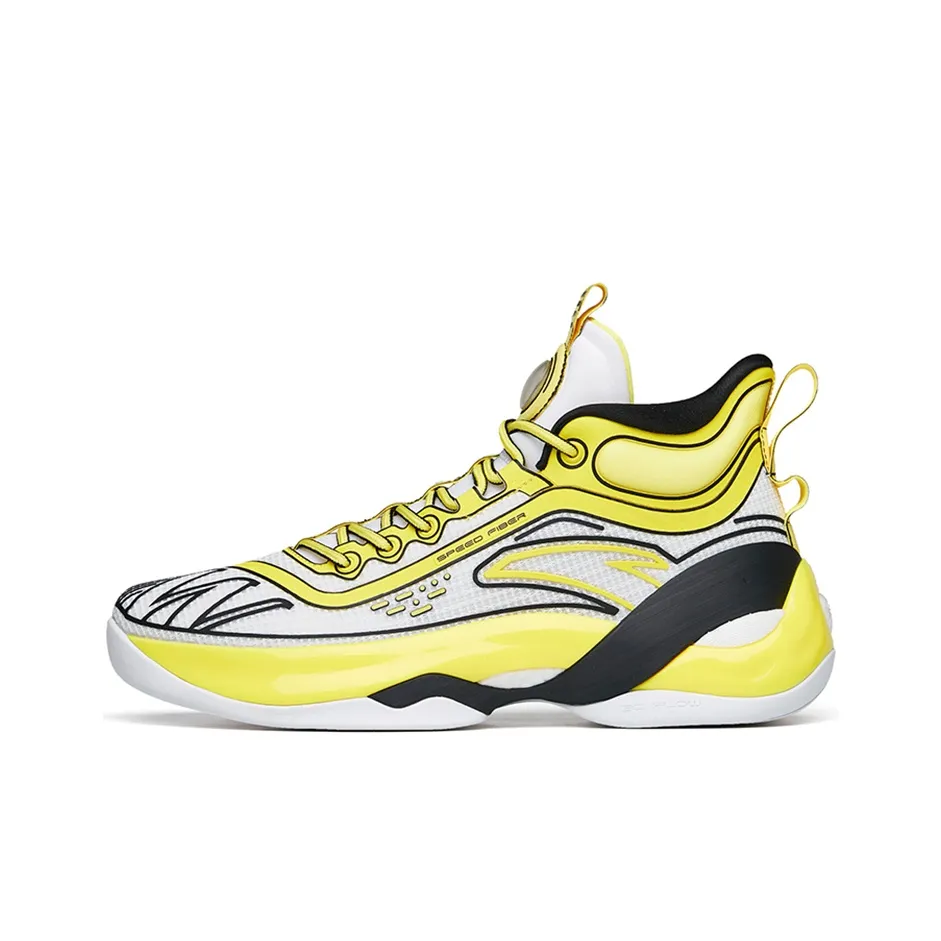 ANTA KT7 Basketball Shoes Men's Mid Top ANTA White/Fluorescent Jelly Yellow
