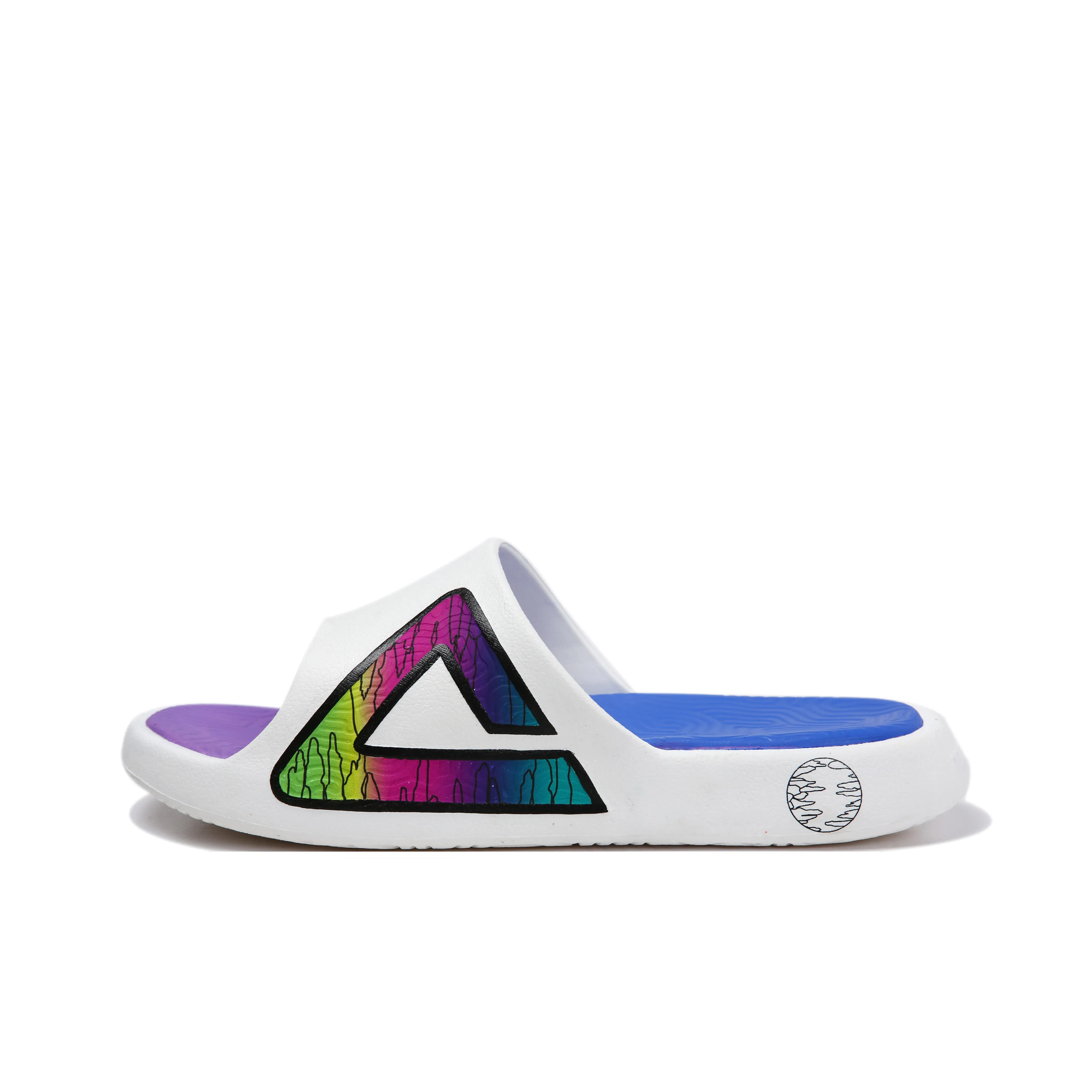 PEAK Tai Ji2.0 EVA Quiet, Odor Resistant, Quick Dry Slide Slippers Men's White Black Purple