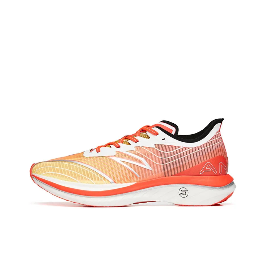 ANTA C202 GT Running Shoes Men's Low Top Gum Yellow/Neon Bright Dark Red/Ivory White