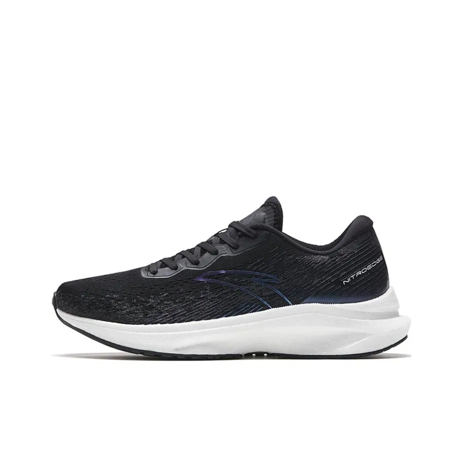 Anta Champion Running Shoes Lite Cushioning Anti-Slip And Wear-Resistant Low-Top Running Shoes Men's Black Purple White