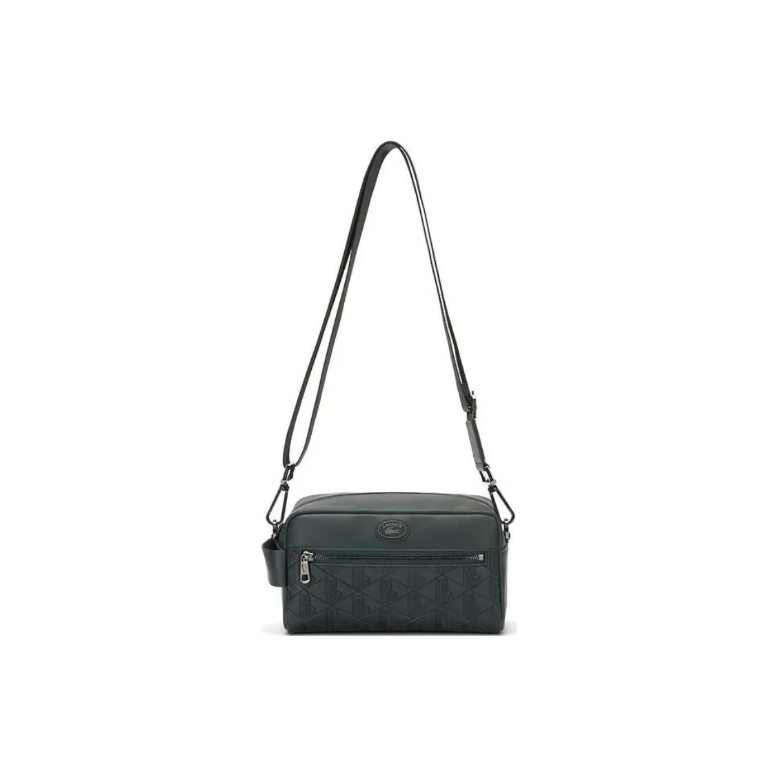 LACOSTE Polyurethane Handbag Shoulder Bag Crossbody Bag Regular Men's Dark Green