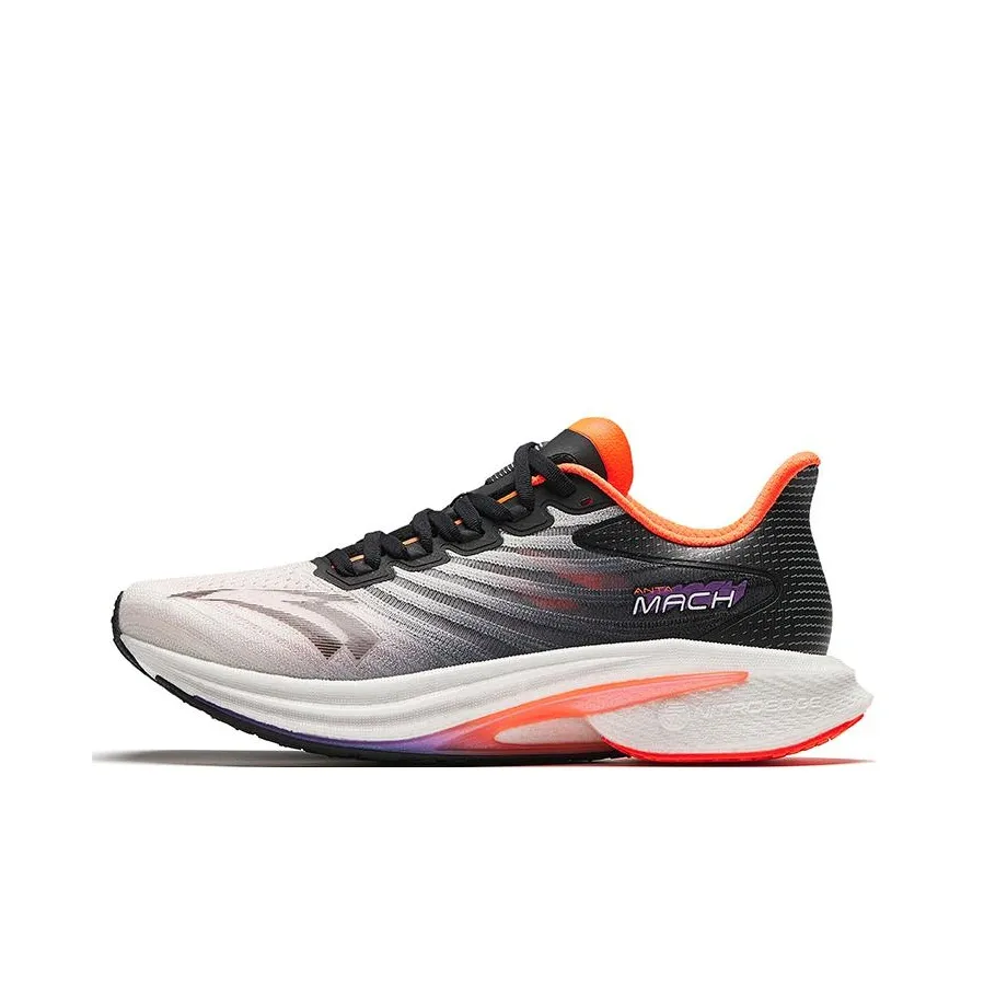 Anta MACH 4.0 Cushioning, Slip Resistant, Rebound Low Top Casual Running shoes List Men's White Black Orange