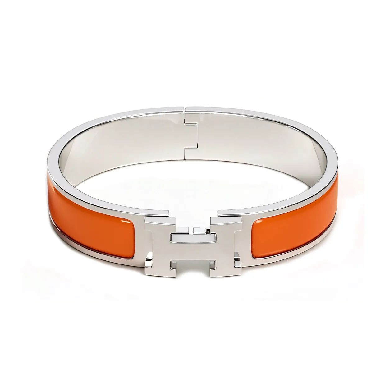 HERMES Bracelet Narrow Clic Clac H Enamel Pm Silver tone