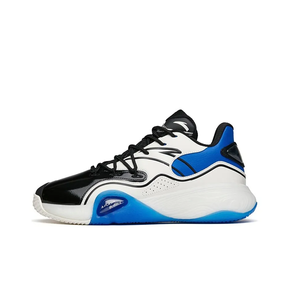 Anta A Flash Bubble 1.0 KT Wear-Resistant Slip-Resistant Low-Top Performance Basketball Shoes Men's Black White Blue