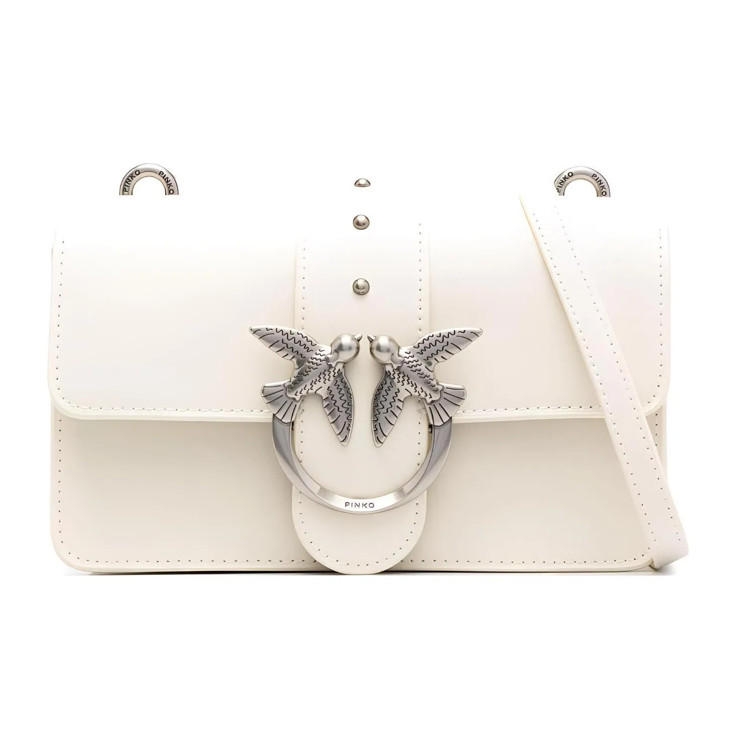 PINKO Коровья кожа Сумка через плечо Мини Женская Белая