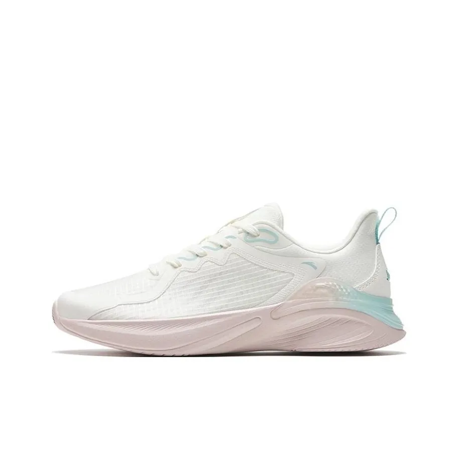 Anta City Anti Slip Wear Resistant Low Top Running Shoes Women's White Blue
