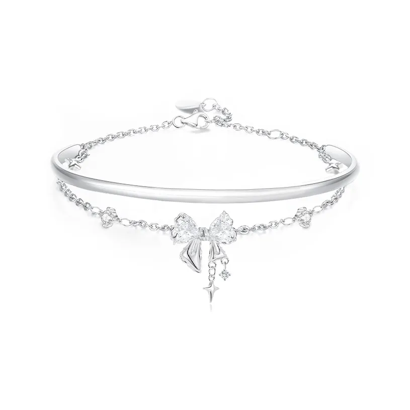 Love Link Сплав Браслеты Женские Серебряные Белые