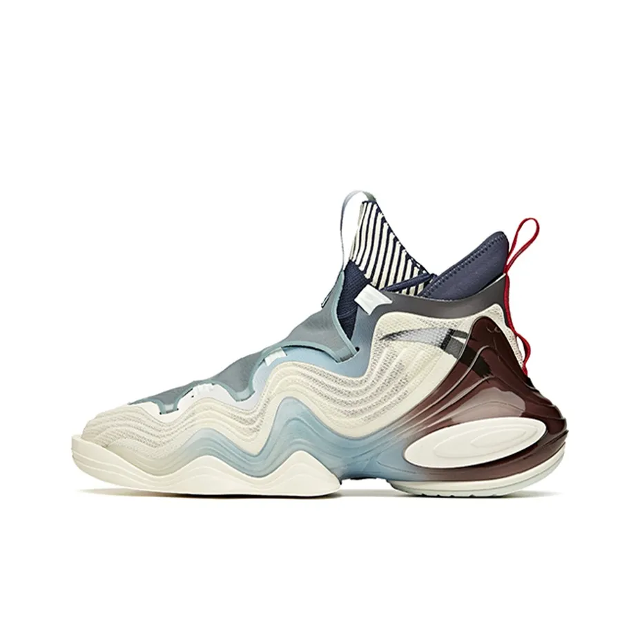 ANTA Star Free Амортизирующие подошва Устойчивая к истиранию Дышащие Высокие Баскетбольные кроссовки Мужские Белый Циан