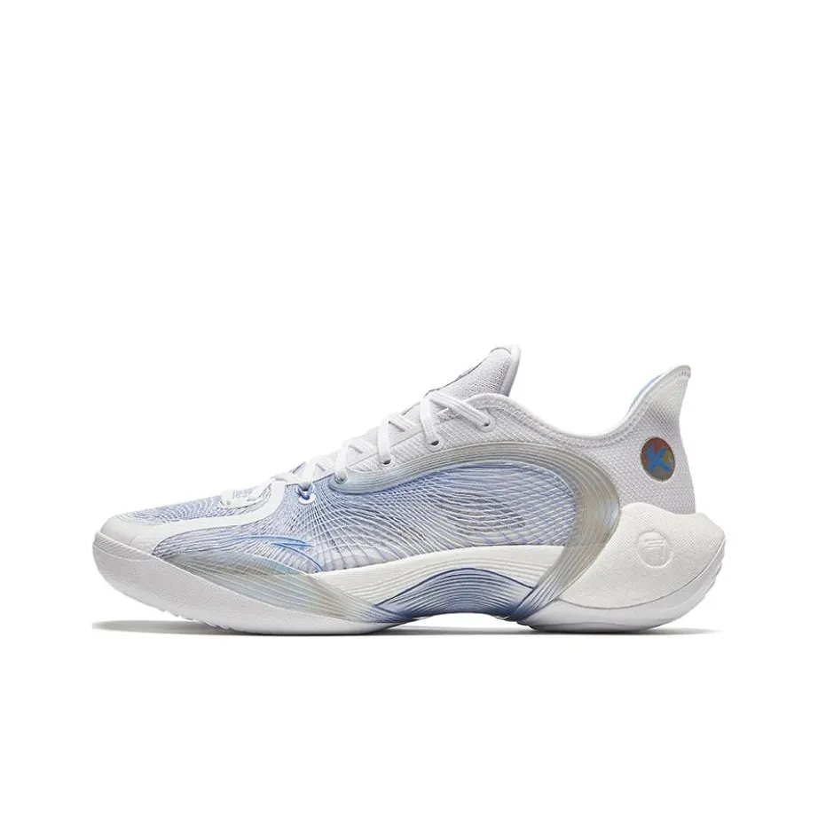 Anta Three Points Of Rain 2 Generations Cushioned Slip Resistant Low Top Basketball Shoes Men's White Blue