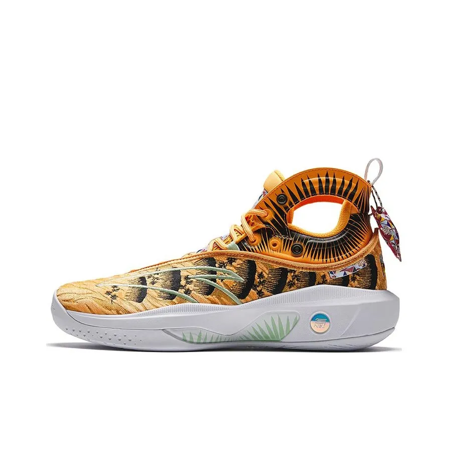 Anta KT8 Dragon Boat Festival Anti Slip Wear Resistant High Top Basketball Shoes Men's Yellow Black