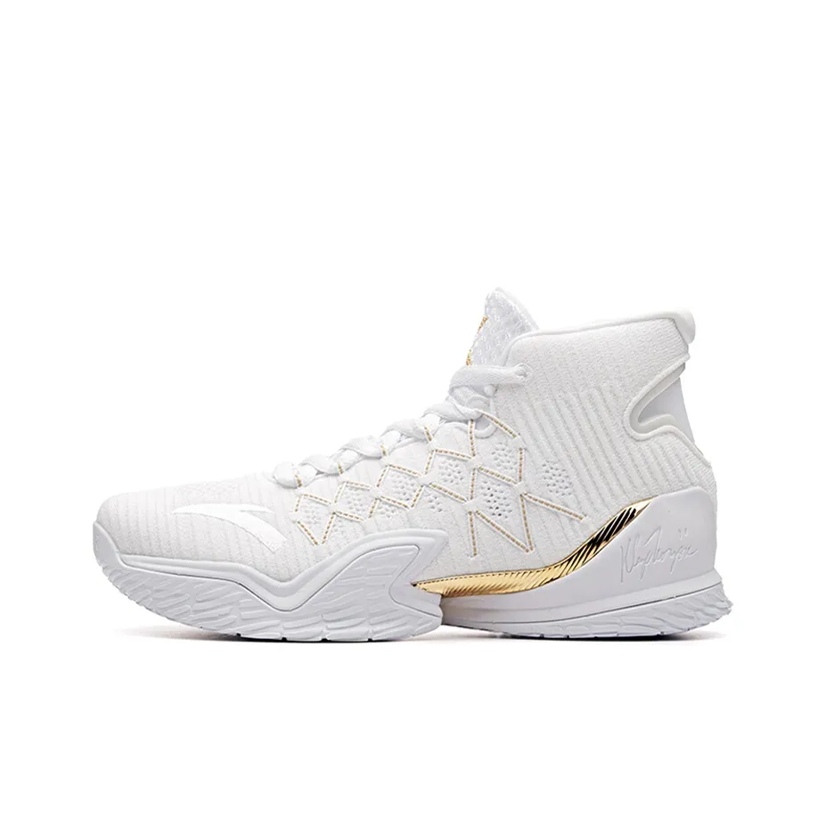 ANTA KT3 Thompson FINALS High Топ Баскетбольные кроссовки Мужской Белый Золото