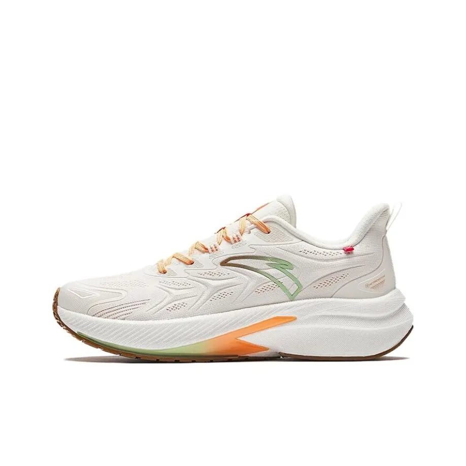 Anta Rocket 5.0 Cushioned Slip Resistant Low Top Running Shoes Women's White Yellow