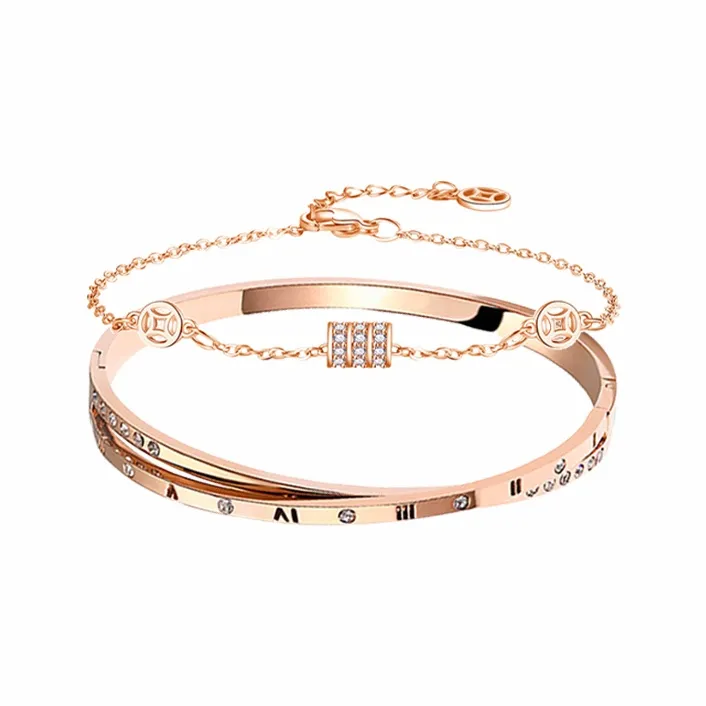 MUYAN Титановый Стальной Складной Браслет Roman Numbers Женские