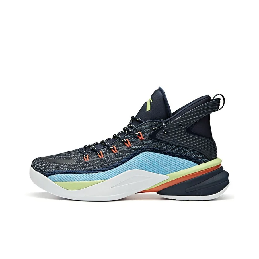 ANTA UFO2,0 Небесный 2 Высокие Баскетбольные Кроссовки для Игры Мужские Синий Черный Белый