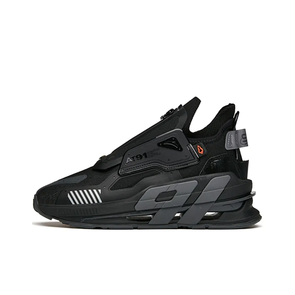 Anta AT91 Anti Slip And Wear Resistant Coverage Mid Top Running Shoes Men's Black