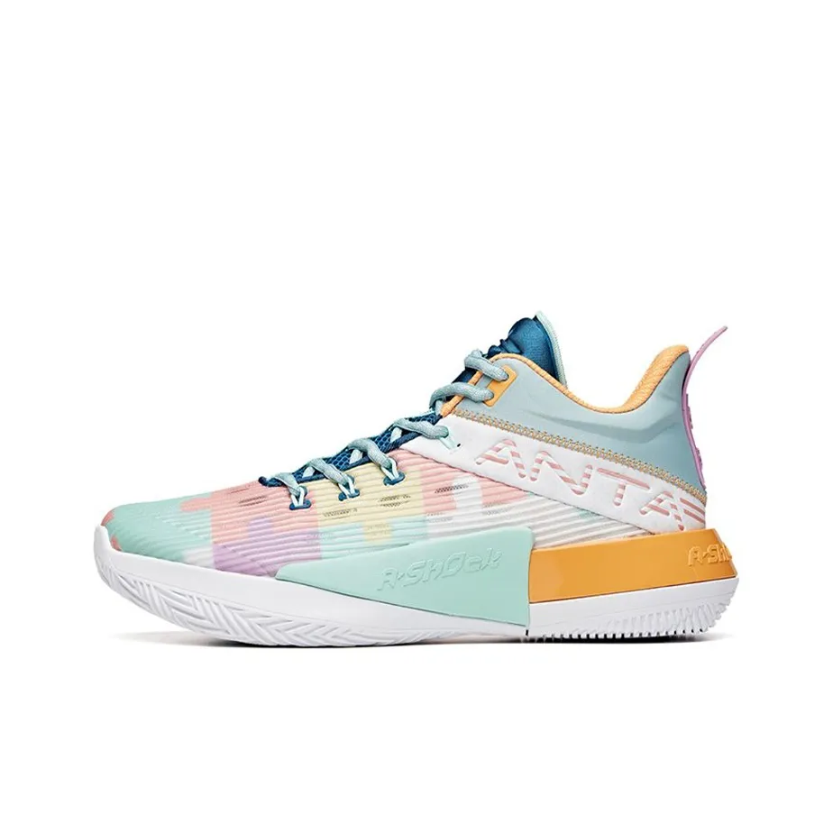 Anta Attack 2 Shock Absorbers Slip Resistant Abrasion Resistant Mid Top A shock Basketball Shoes Men's Crab Shell Green
