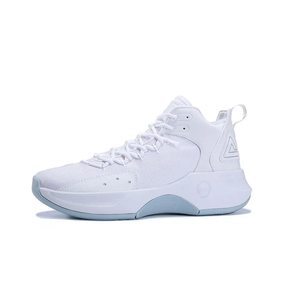 PEAK Magic Bullets Амортизаторы Шок Резистентность к Сцеплению Высокий Топ Баскетбольные Кроссовки Женские Белые