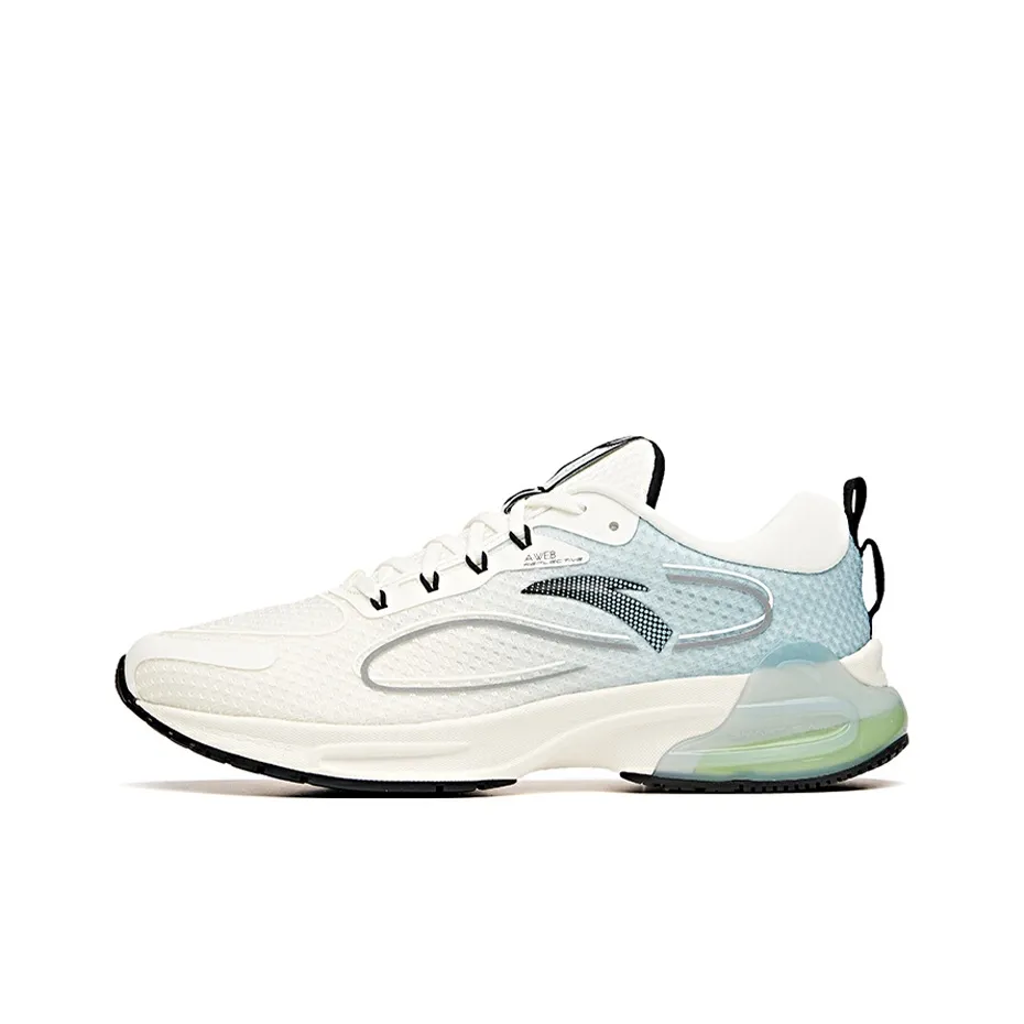Anta Tron 1.0 Cushioning Anti-Slip Wear-Resistant Breathability Low-Top Running Shoes Men's White Blue
