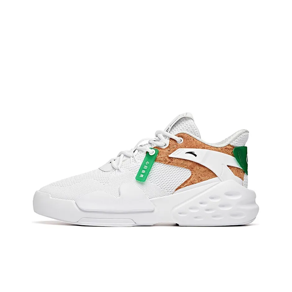 Anta Bastard Eco Friendly Series Lightweight And Breathable Mid Top Skateboard Shoes Men's White Green
