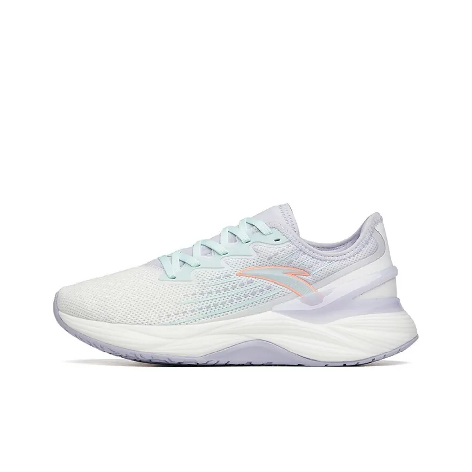 ANTA Tron 2.0 Running Shoes Women's Low Top Ivory White/Ice Pink Blue/Light Purple Gray