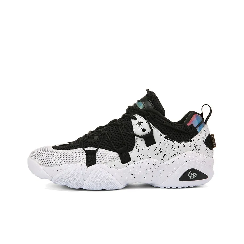 PEAK State Pole 6371 ' Sound Wave ' Anti Slip And Wear Resistant Lightweight Low Top Chunky Sneakers Men's Black White