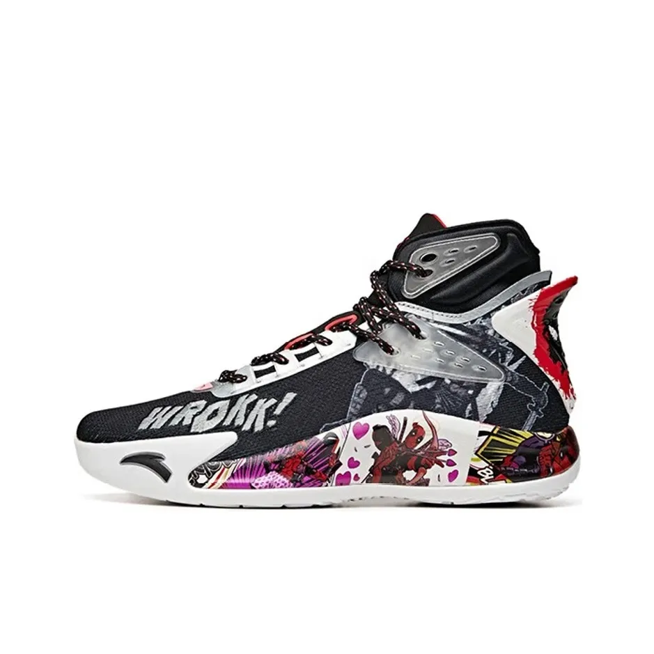 ANTA Kt5 Basketball Shoes Men's High Top Black/White/Red